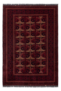 Afghan Teppich - Kunduz - 238 x 163 cm - dunkelrot