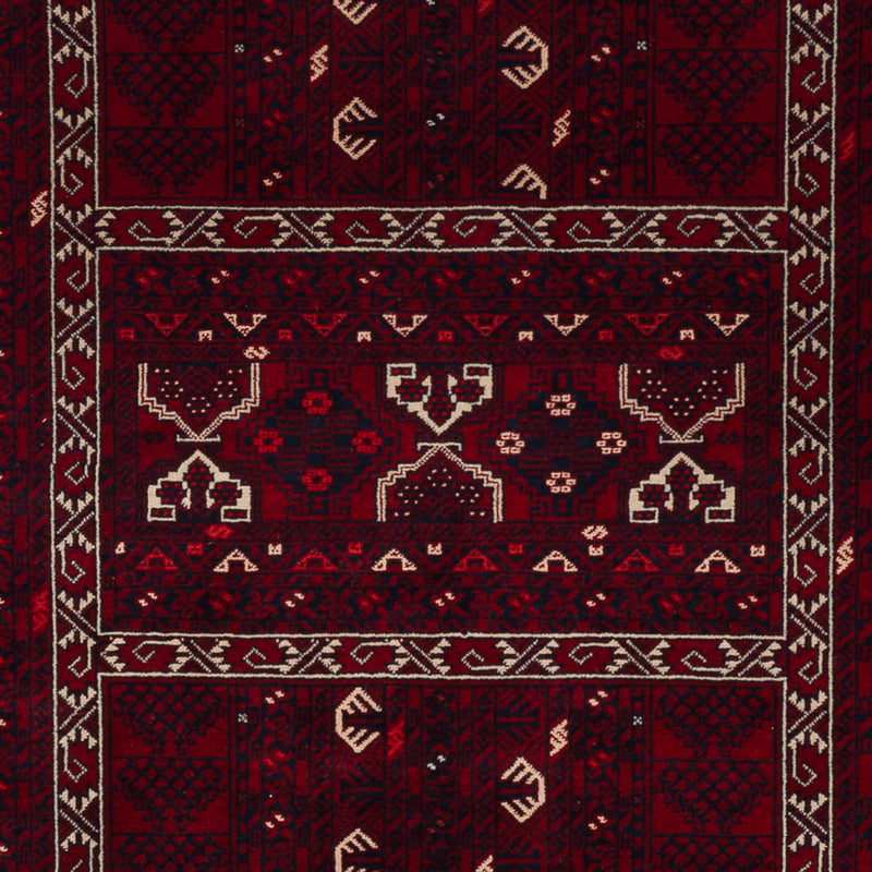 Afghan Teppich - 242 x 166 cm - dunkelrot