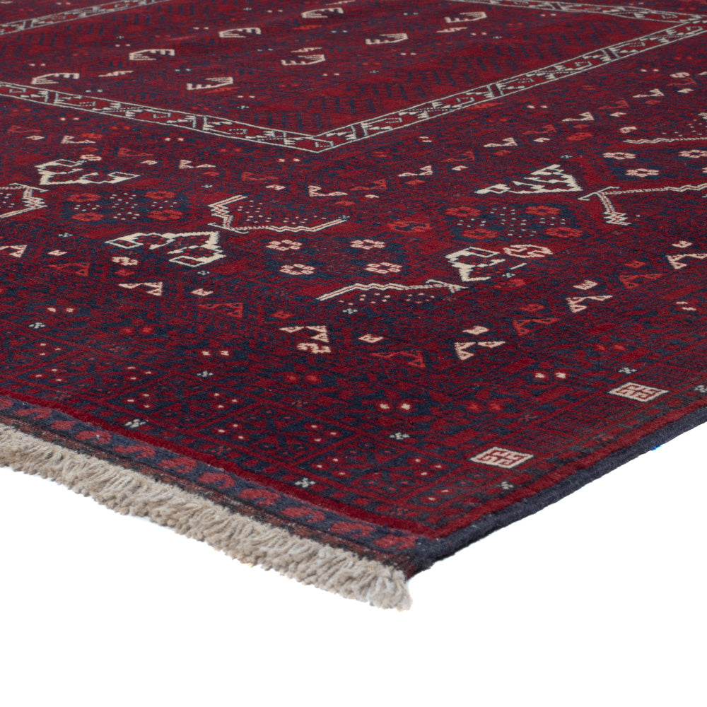 Afghan Teppich - 242 x 166 cm - dunkelrot