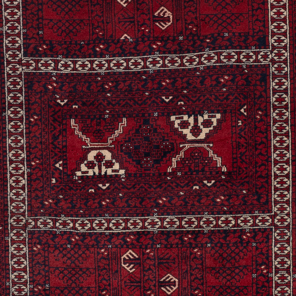Afghan Teppich - 240 x 153 cm - dunkelrot