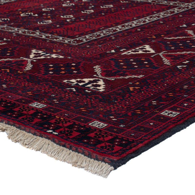 Afghan Teppich - 246 x 159 cm - dunkelrot