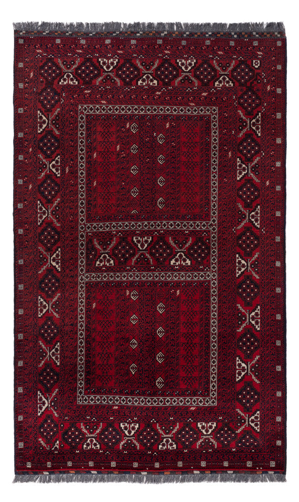 Afghan Teppich - 252 x 158 cm - dunkelrot