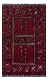 Afghan Teppich - 252 x 158 cm - dunkelrot