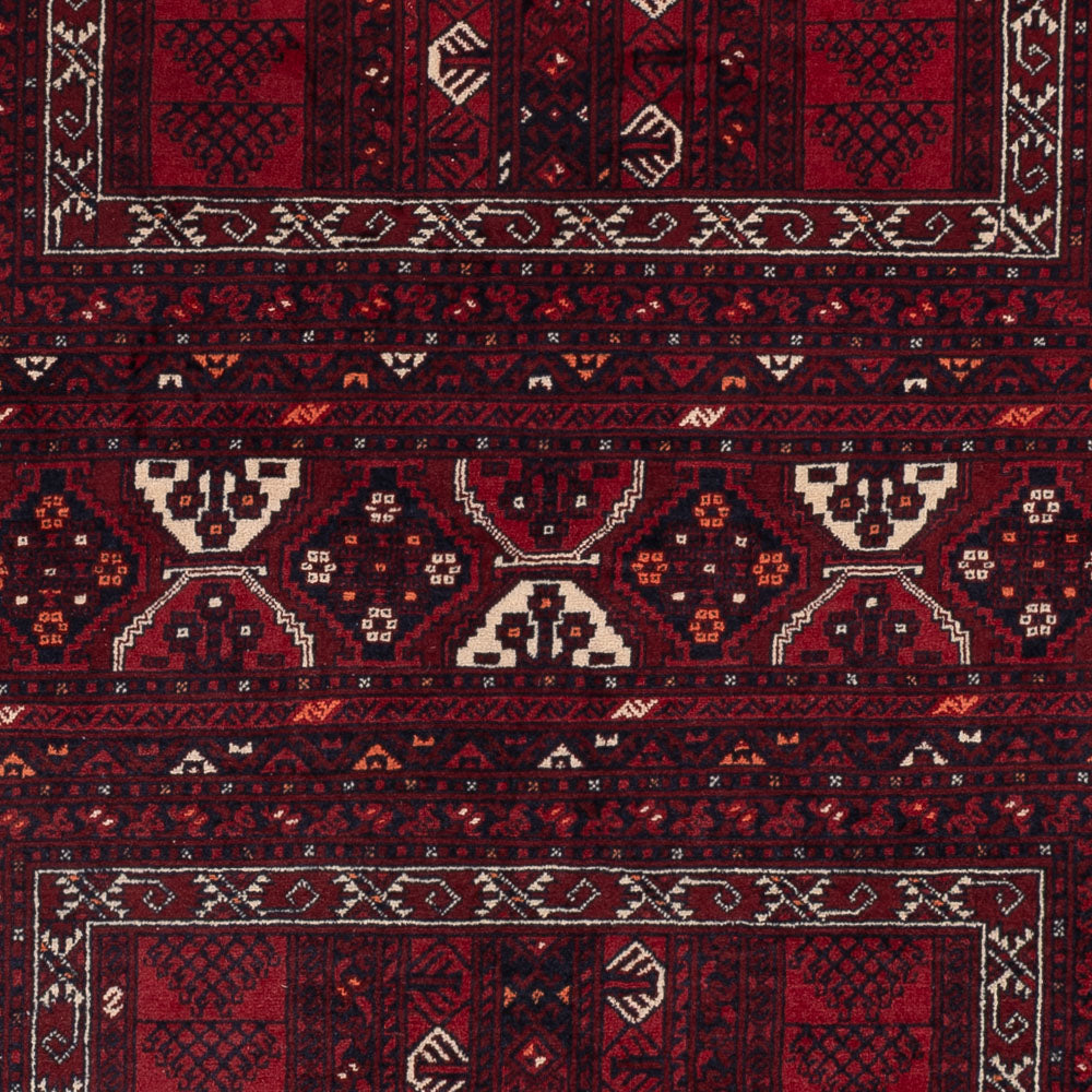 Afghan Teppich - 242 x 165 cm - dunkelrot