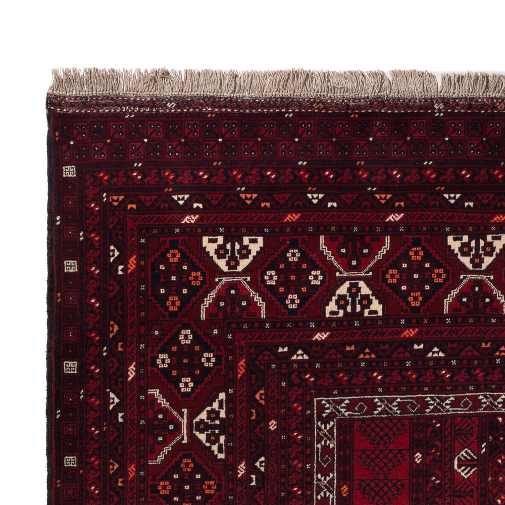Afghan Teppich - 242 x 165 cm - dunkelrot