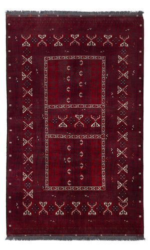 Afghan Teppich - 255 x 155 cm - dunkelrot