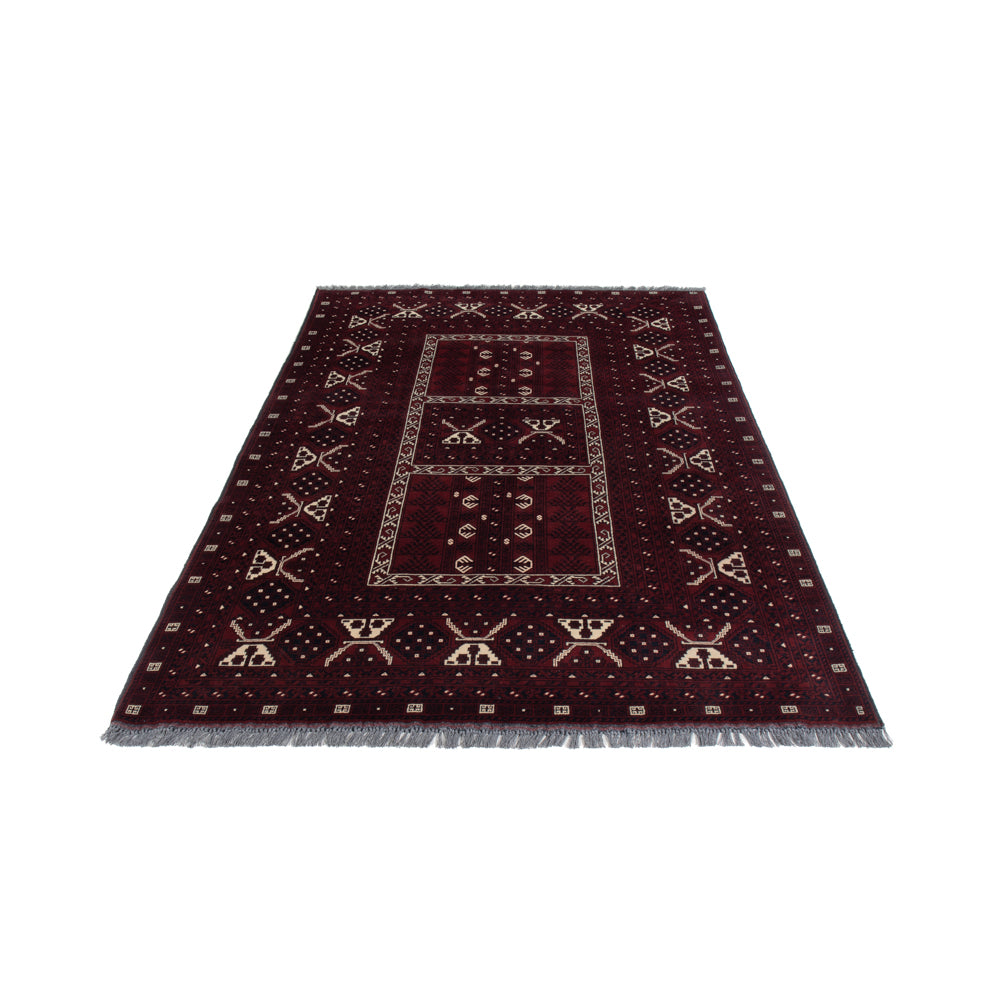 Afghan Teppich - 249 x 150 cm - dunkelrot