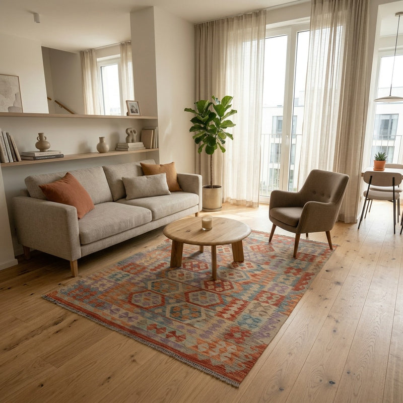 Kilim Maimana Tapijt 146x192cm - Wollen tapijt