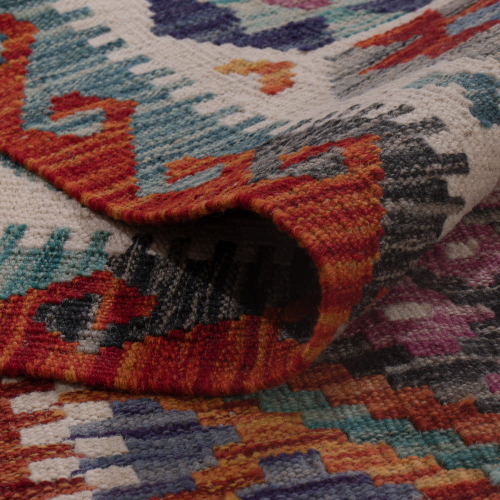 Kelim Teppich - Splash - 195 x 158 cm - mehrfarbig
