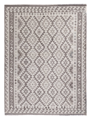 Kelim Teppich - Splash - 244 x 185 cm - hellgrau