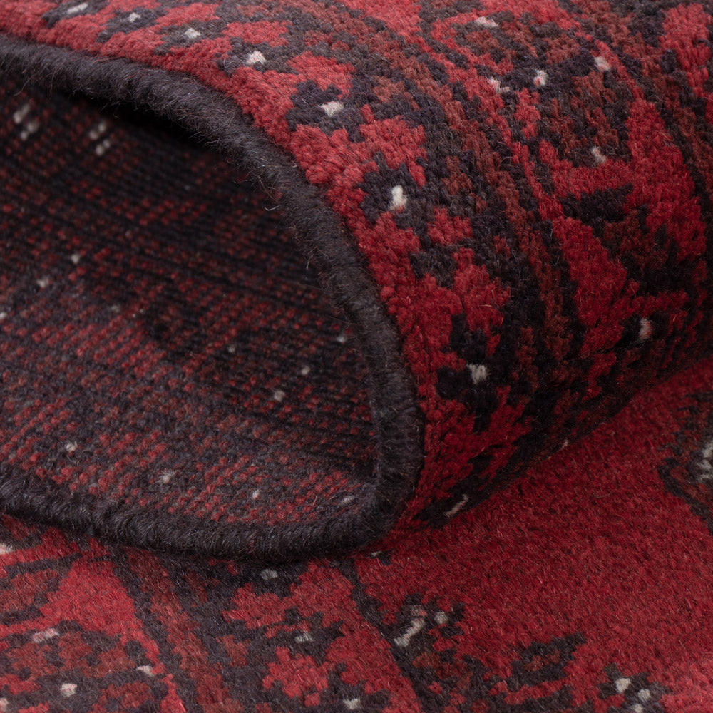 Läufer Afghan - Filpa - 194 x 99 cm - dunkelrot