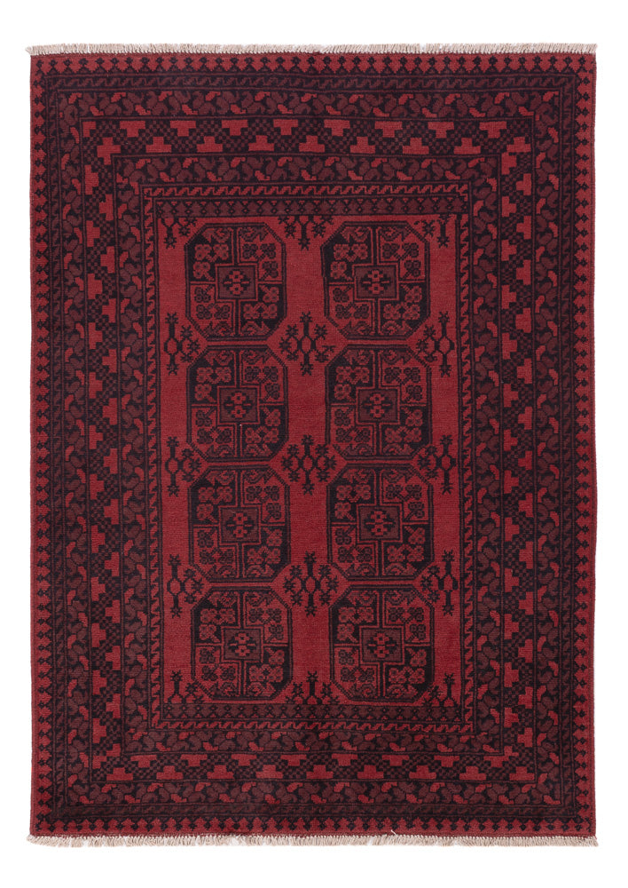 Afghan Teppich - Filpa - 198 x 142 cm - dunkelrot