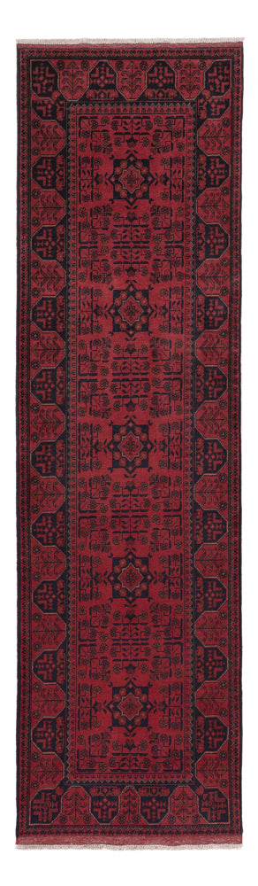 Läufer Afghan - Kunduz - 299 x 82 cm - dunkelrot
