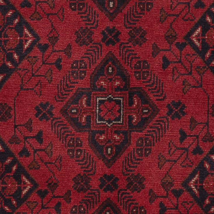 Läufer Afghan - Kunduz - 297 x 80 cm - dunkelrot