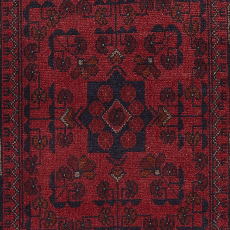 Läufer Afghan - Kunduz - 390 x 80 cm - dunkelrot