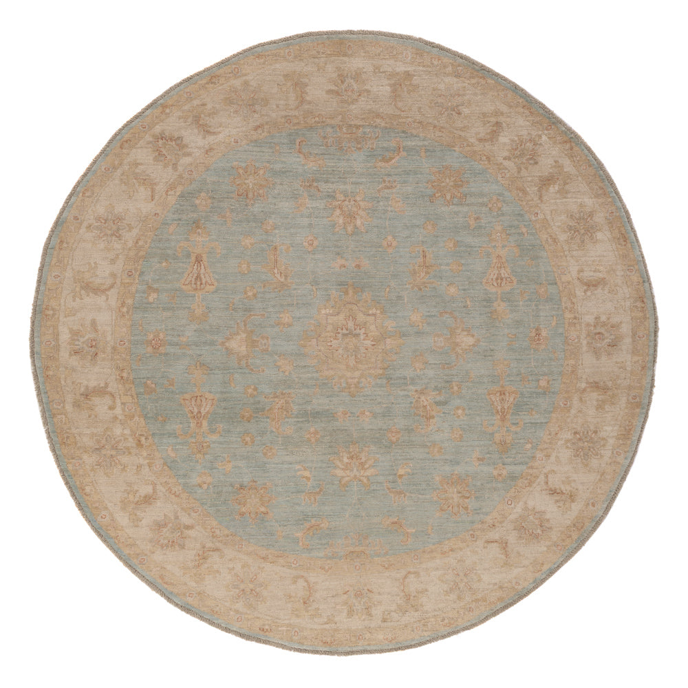 Ziegler Teppich rund  - 202 x 200 cm - hellblau
