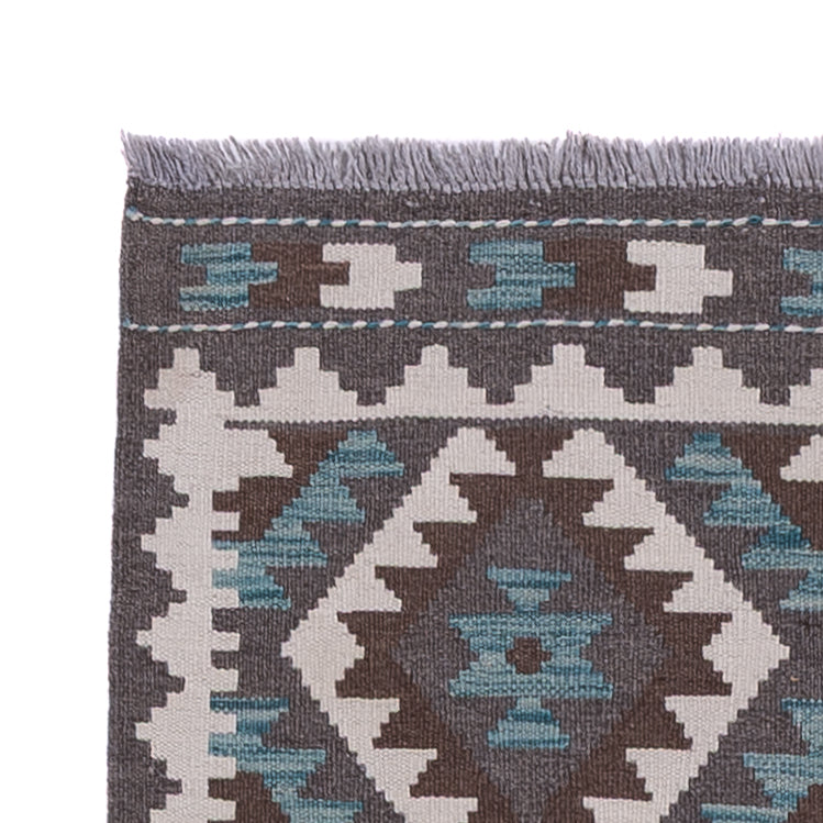 Läufer Kelim - Splash - 300 x 81 cm - dunkelgrün