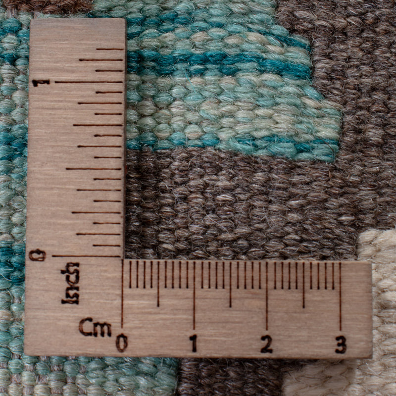 Läufer Kelim - Splash - 303 x 78 cm - dunkelgrün