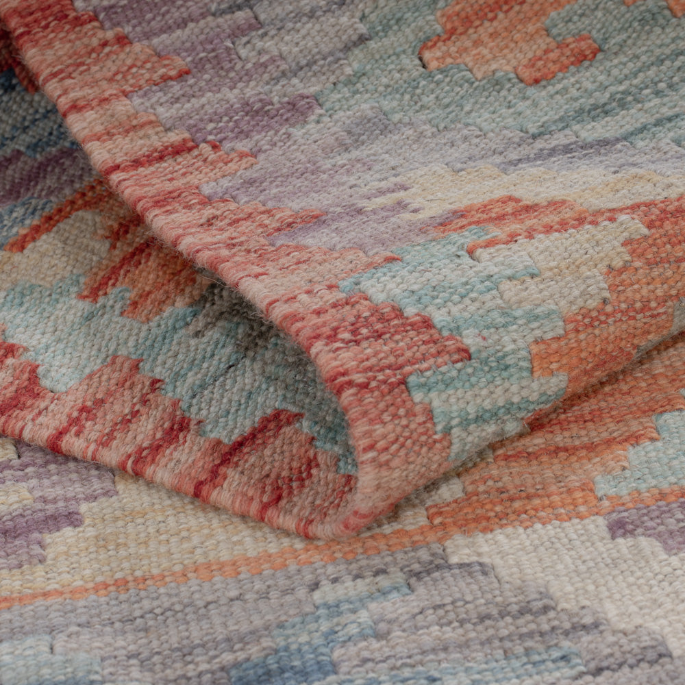 Läufer Kelim - Splash - 195 x 82 cm - mehrfarbig