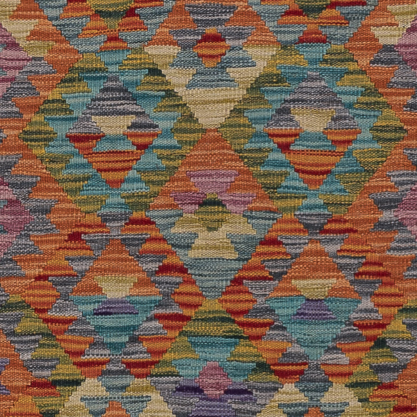 Läufer Kelim - Splash - 297 x 75 cm - mehrfarbig