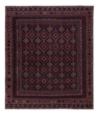 Kelim Teppich - Oriental quadratisch  - 177 x 157 cm - dunkelrot