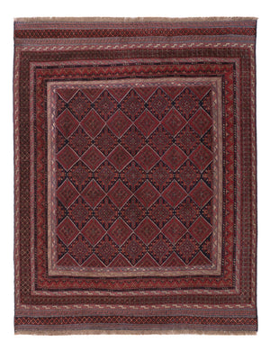 Kelim Teppich - Oriental - 186 x 144 cm - dunkelrot