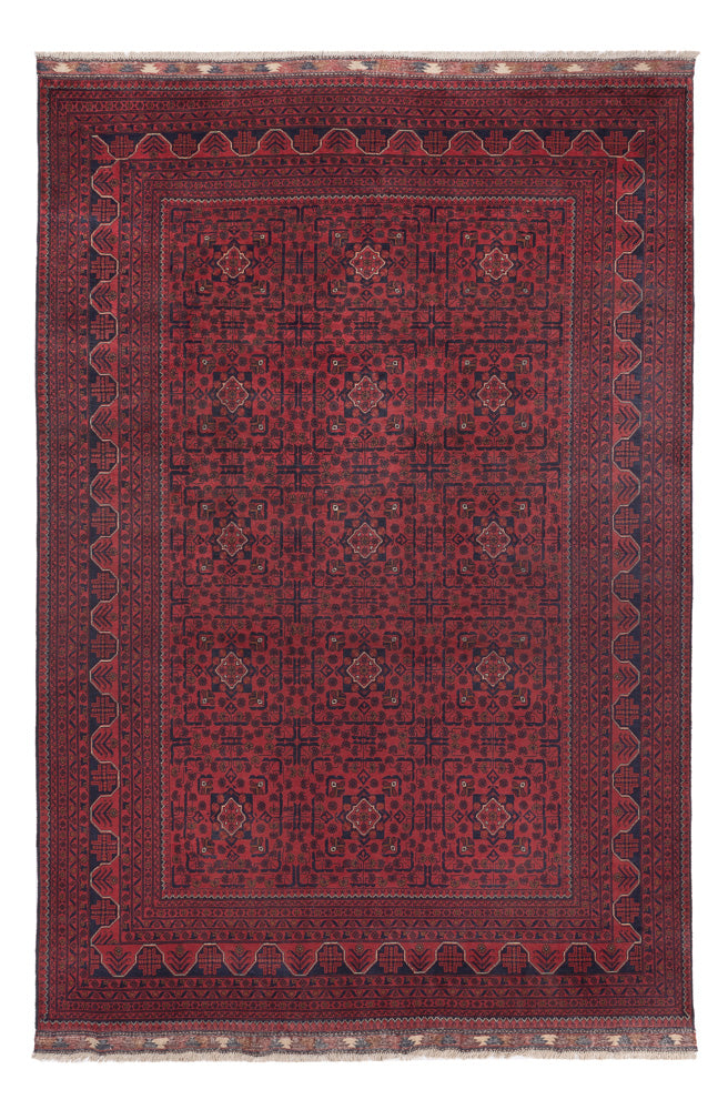 Afghan Teppich - Kunduz - 292 x 198 cm - dunkelrot