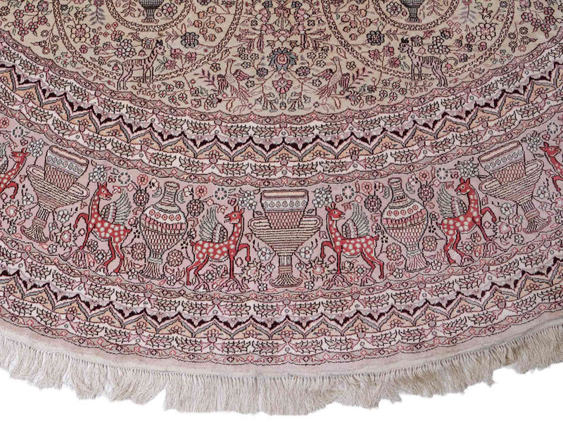 Seidenteppich - China Seide rund  - 300 x 300 cm - beige