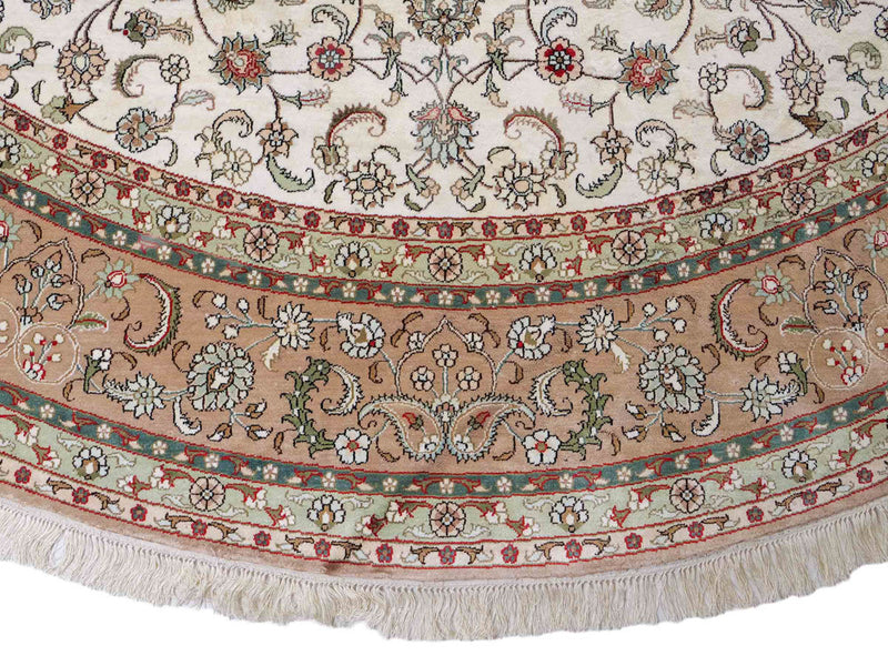 Zijden tapijt - China zijde rond  - 303 x 303 cm - beige