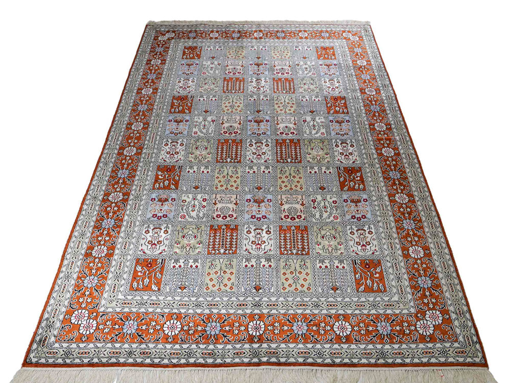 Zijden tapijt - China zijde - 268 x 181 cm - lichtgrijs