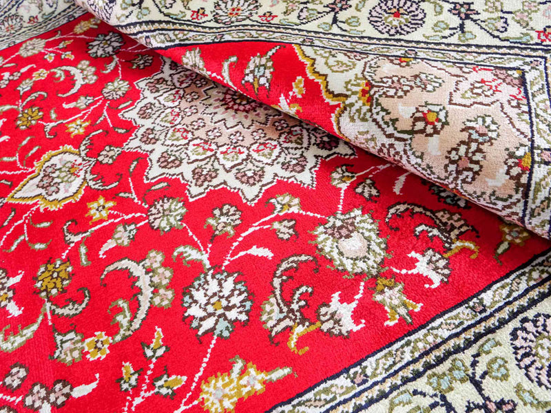 Chinese zijde Tapijt 122x78cm - Oosters Tapijt