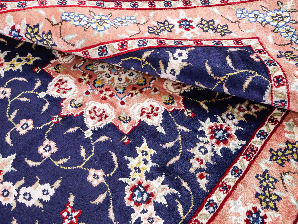 Seidenteppich - China Seide - 123 x 77 cm - dunkelblau