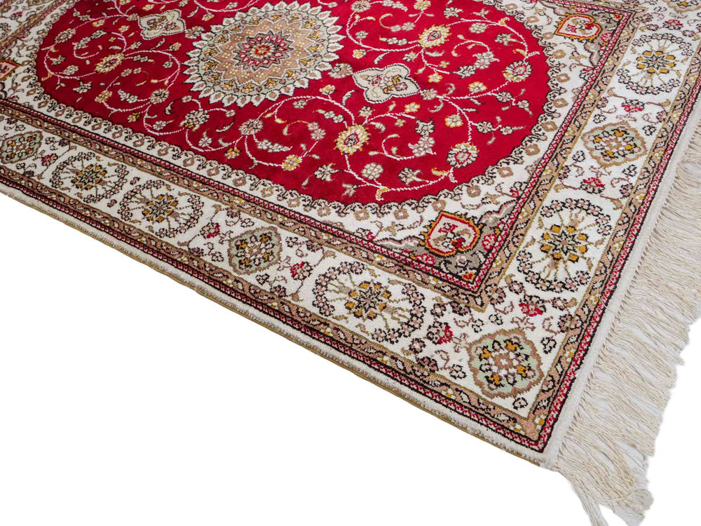 Zijden tapijt - China zijde - 120 x 77 cm - rood