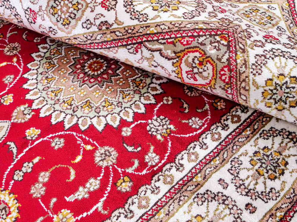 Zijden tapijt - China zijde - 120 x 77 cm - rood