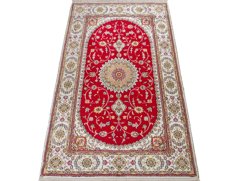 Zijden tapijt - China zijde - 120 x 77 cm - rood