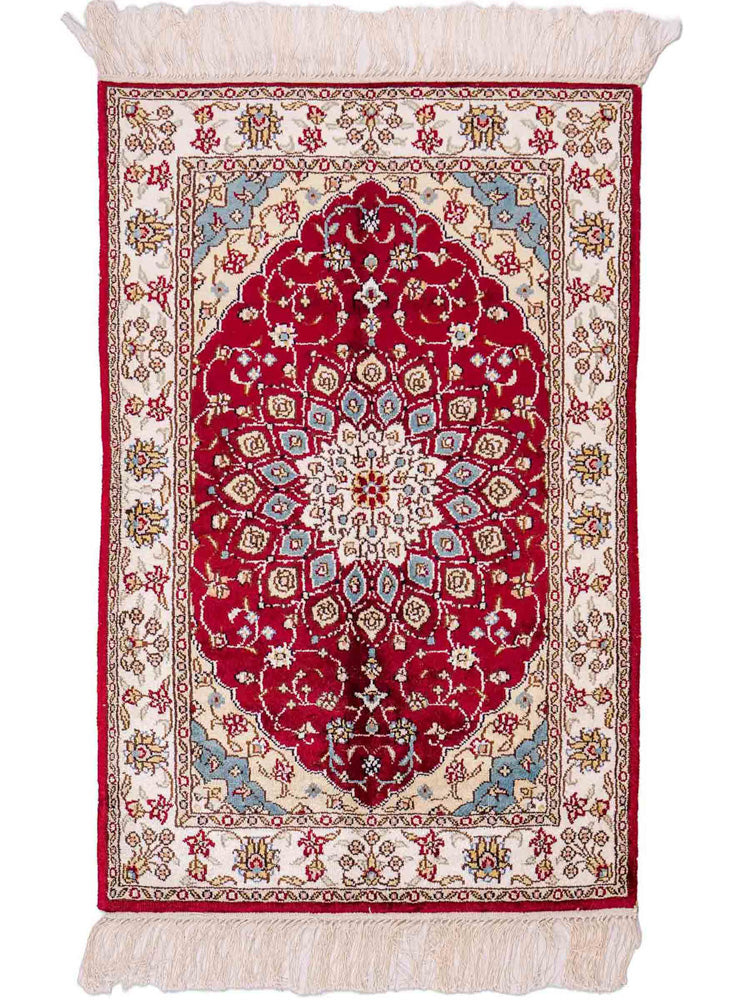 Chinese zijde Tapijt 87x56cm - Oosters Tapijt