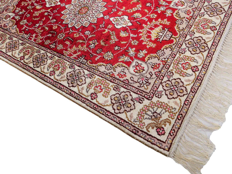 Zijden tapijt - China zijde - 92 x 60 cm - rood