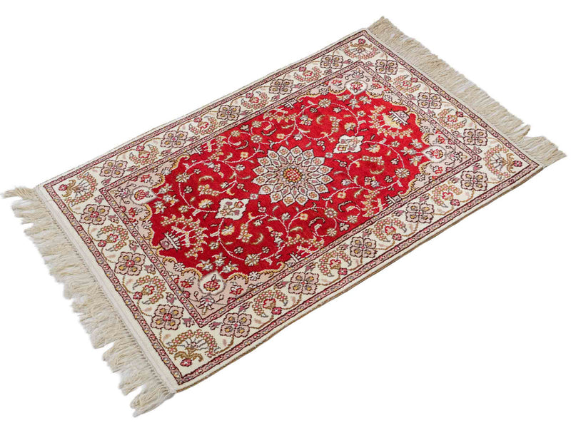 Zijden tapijt - China zijde - 92 x 60 cm - rood