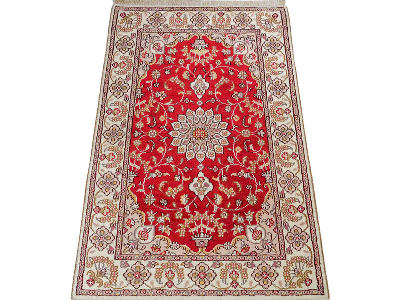 Zijden tapijt - China zijde - 92 x 60 cm - rood