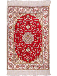 Zijden tapijt - China zijde - 90 x 62 cm - rood – product image