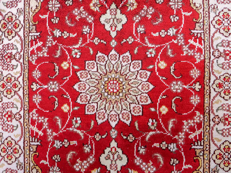 Zijden tapijt - China zijde - 90 x 62 cm - rood