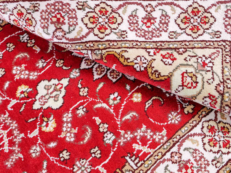 Zijden tapijt - China zijde - 90 x 62 cm - rood