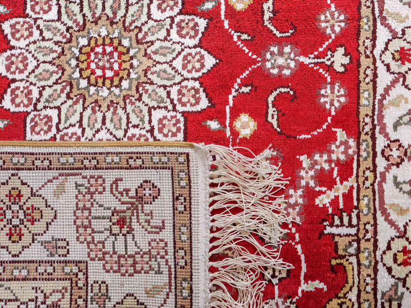 Zijden tapijt - China zijde - 90 x 62 cm - rood