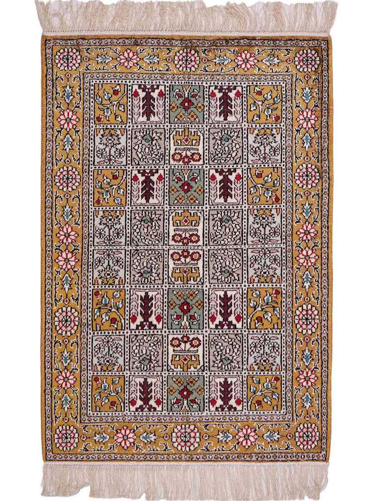 Zijden tapijt - China zijde - 93 x 63 cm - veelkleurig