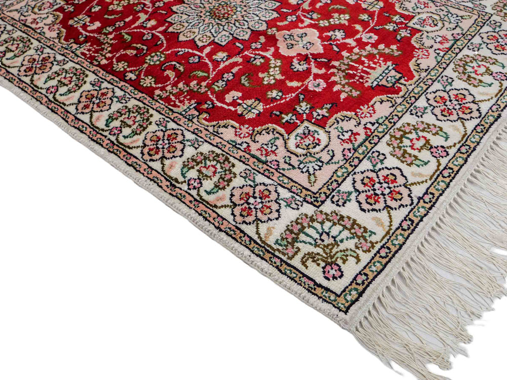 Zijden tapijt - China zijde - 89 x 62 cm - rood