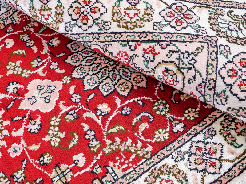 Zijden tapijt - China zijde - 89 x 62 cm - rood