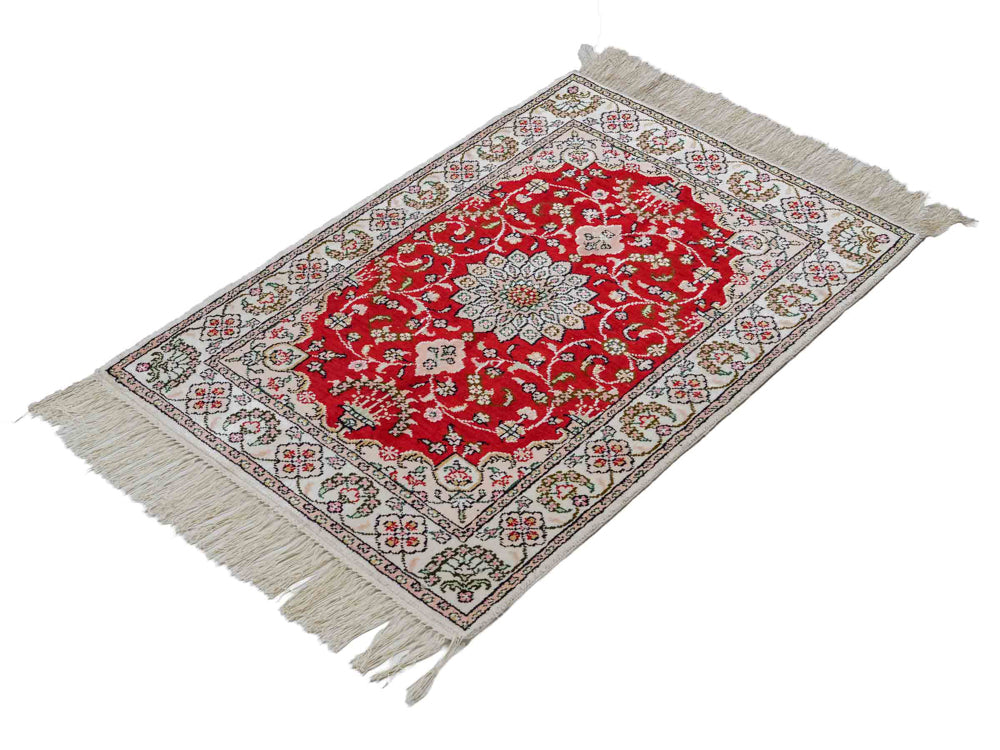 Zijden tapijt - China zijde - 89 x 62 cm - rood