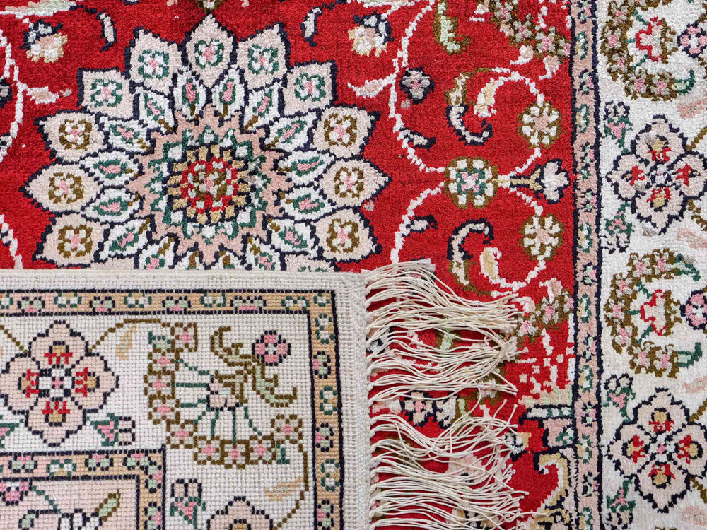 Zijden tapijt - China zijde - 89 x 62 cm - rood