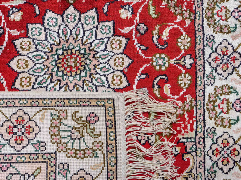 Zijden tapijt - China zijde - 89 x 62 cm - rood