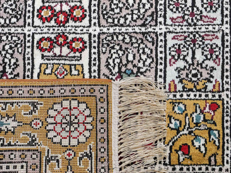 Zijden tapijt - China zijde - 92 x 64 cm - veelkleurig